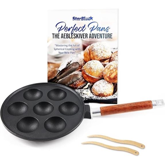StarBlue Gusseisen-Aebleskiver-Pfanne mit Zubehör